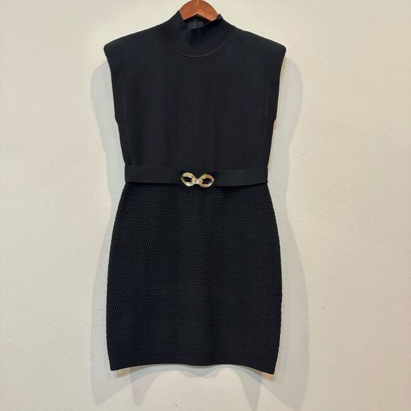 Rebecca Vallance Braque Embellished Jacquard Knit Mini Dress Cap Sleeve Medium - Picture 4 of 16